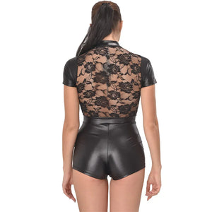 Leather Catsuit Short