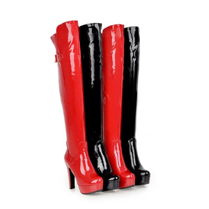 Shiny Over-Knee-Stiefel