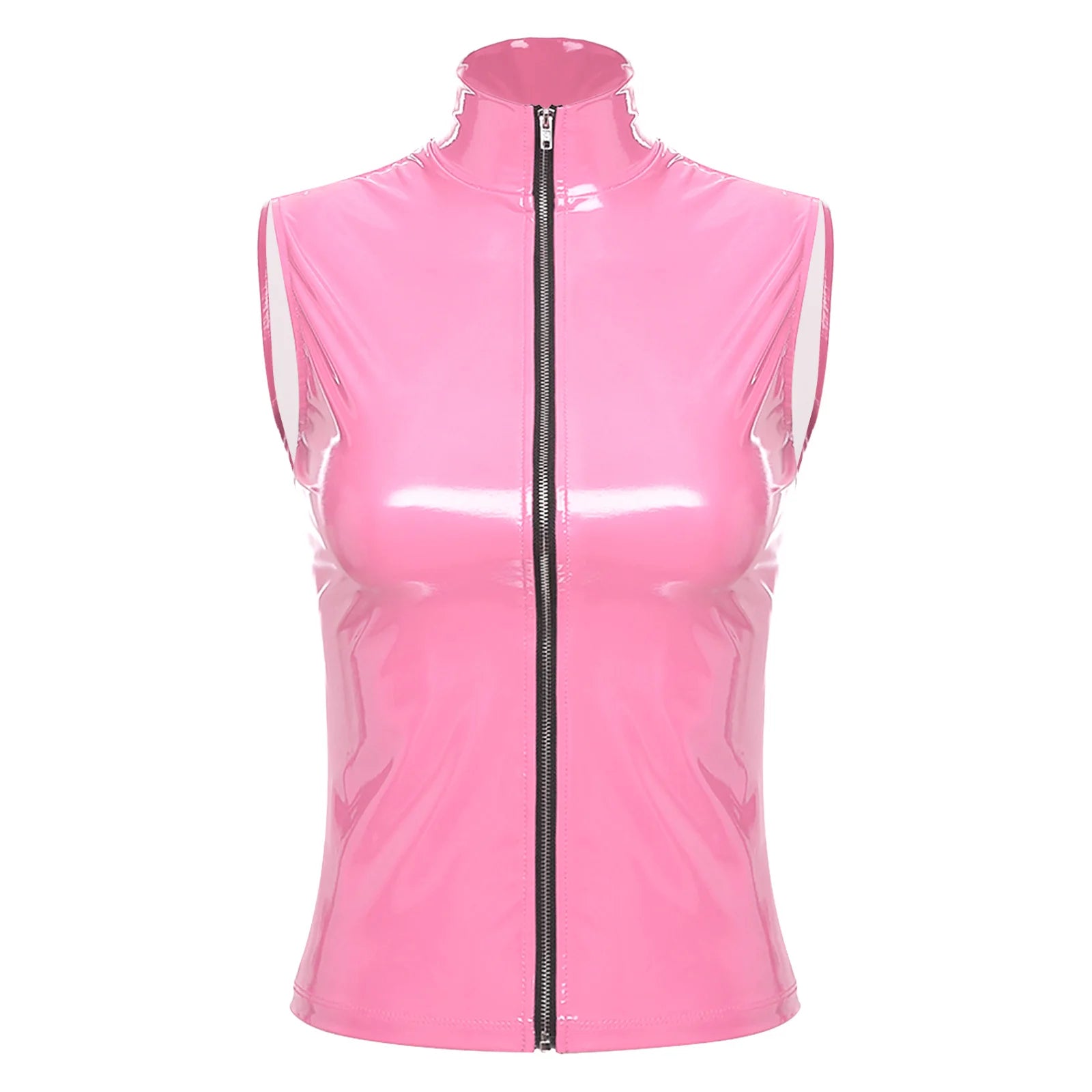 Shiny Top with Zipper