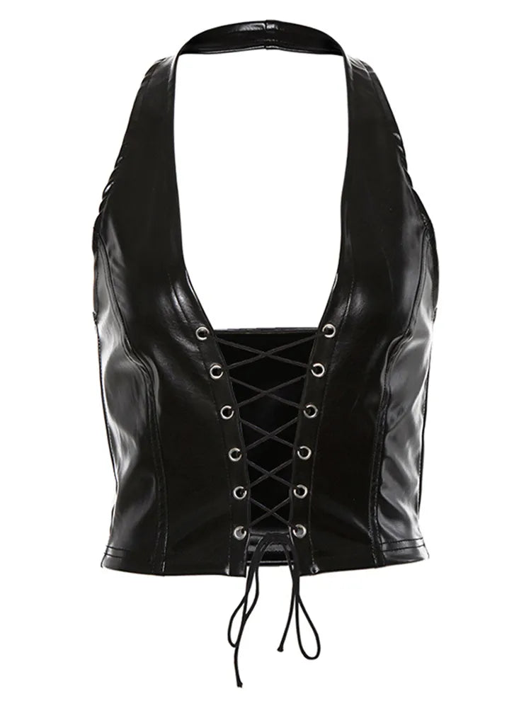 Leather Crop-Top