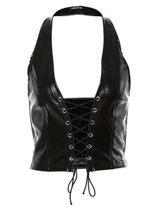 Leather Crop-Top