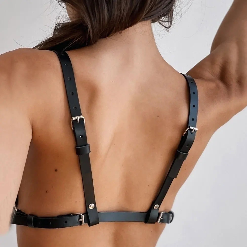 Leather Harness Bra