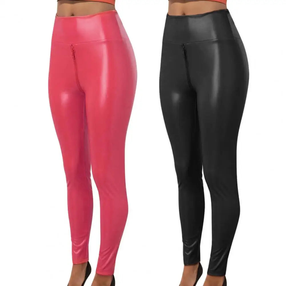 Shiny Leggings mit Reißverschluss