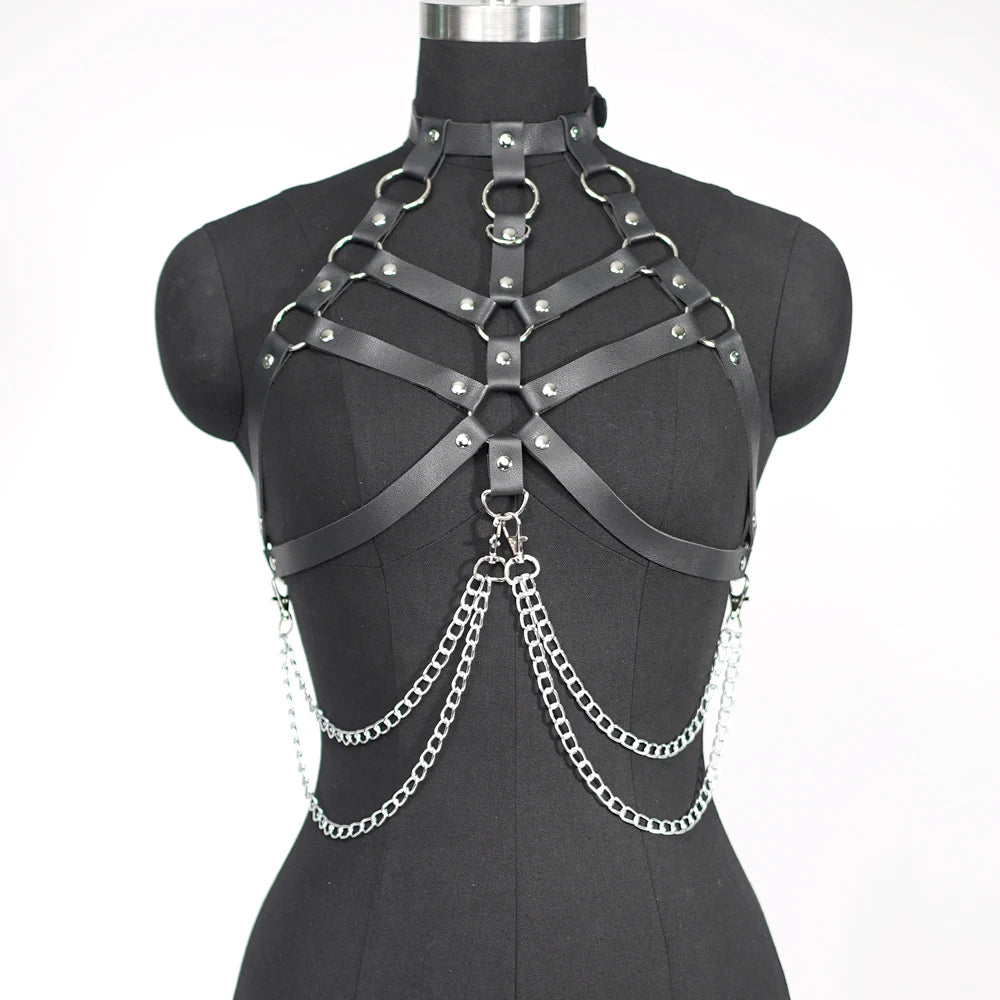 Leather Harness Bra