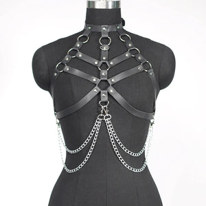 Leather Harness Bra