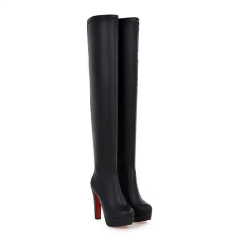 Leather Over-Knee-Stiefel