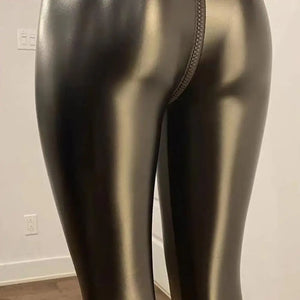 Shiny Leggings mit Reißverschluss
