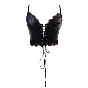 Leather Crop-Top