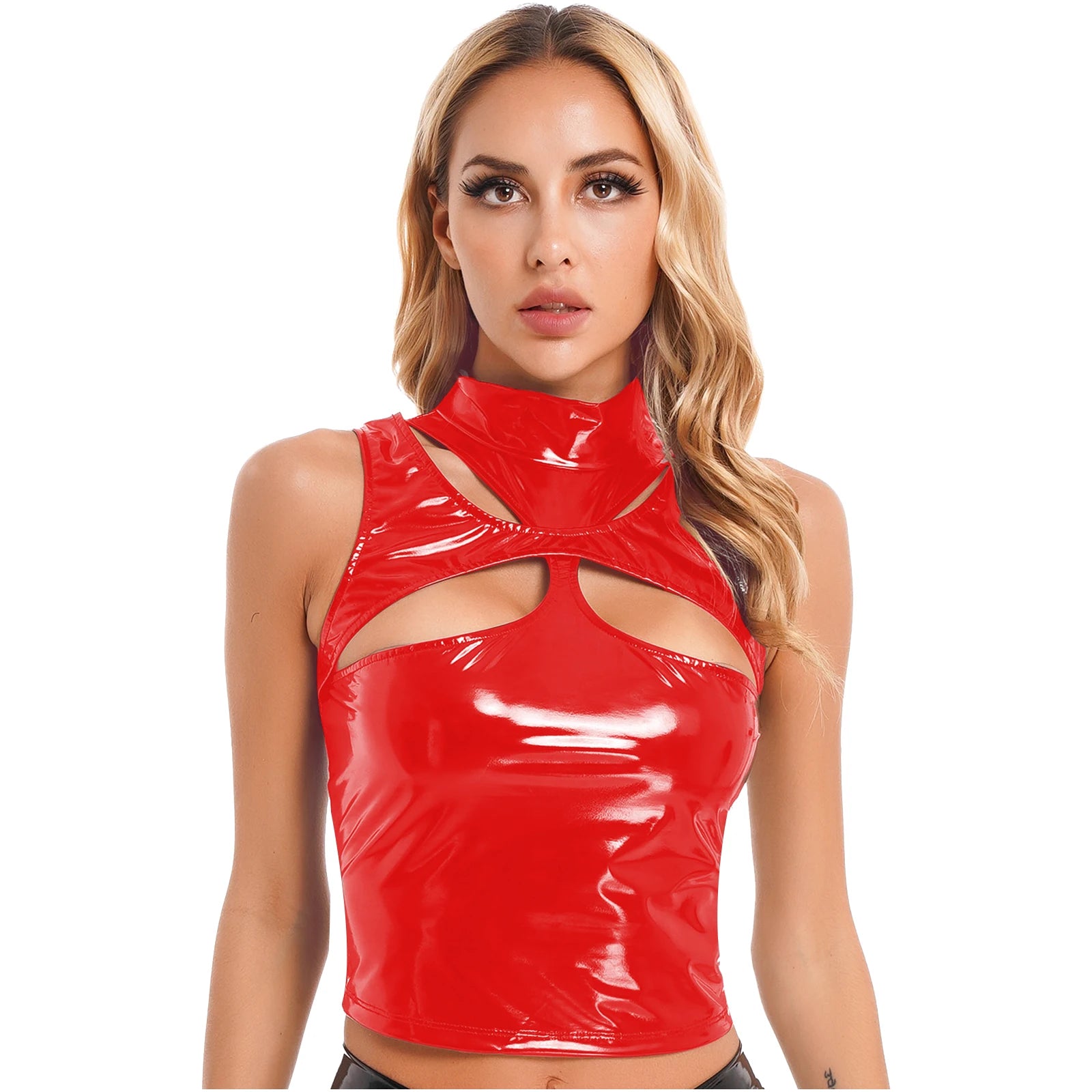 Shiny Crop-Top Cutout