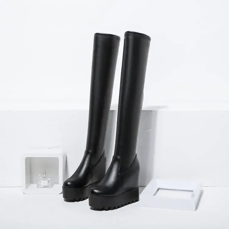 Leather Over-Knee-Stiefel