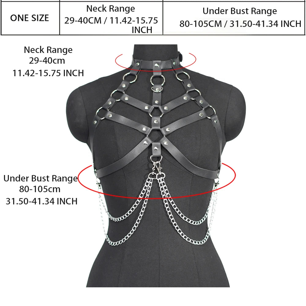 Leather Harness Bra