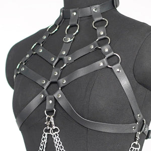 Leather Harness Bra