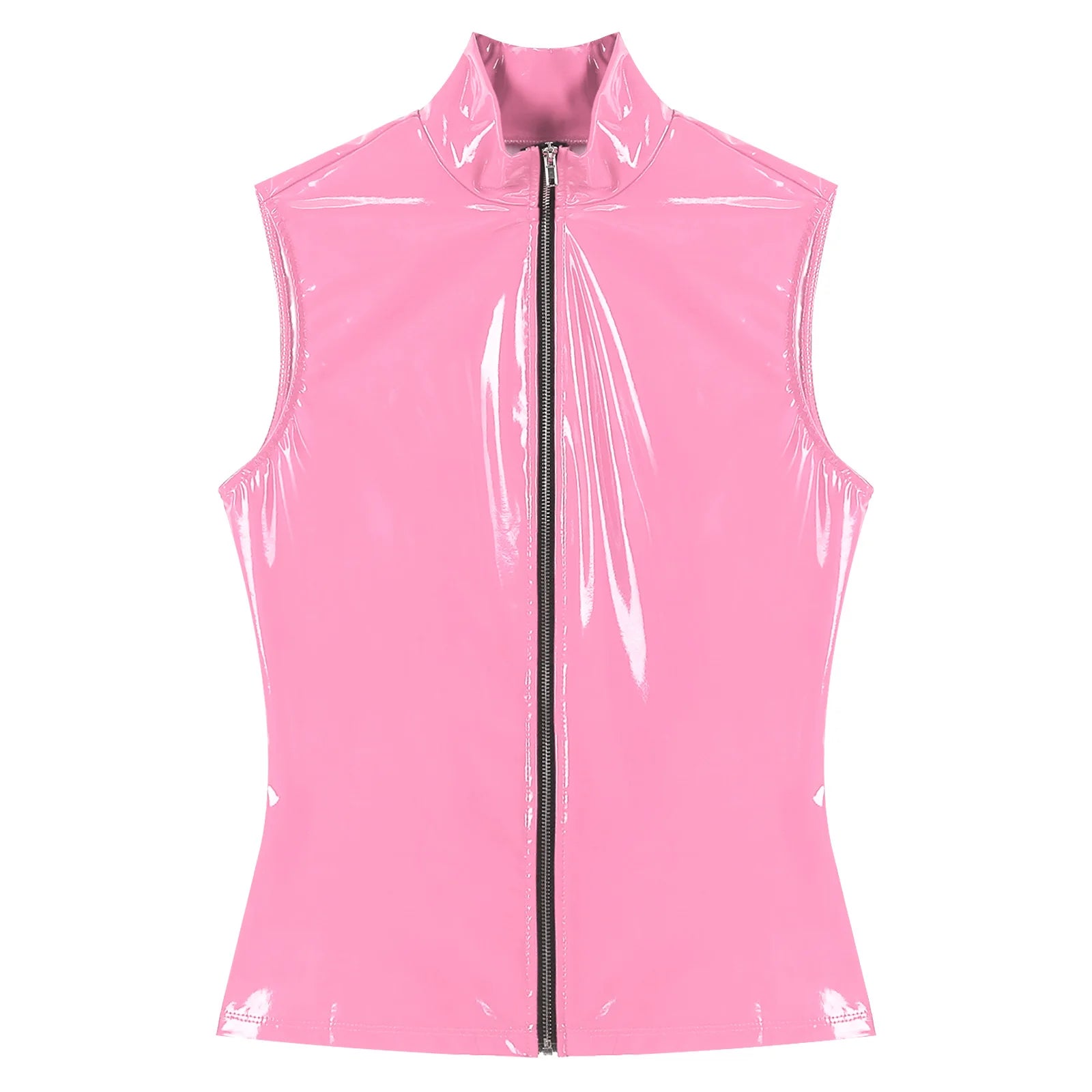 Shiny Top with Zipper