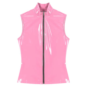 Shiny Top with Zipper