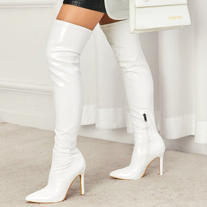 Shiny Over-Knee-Stiefel