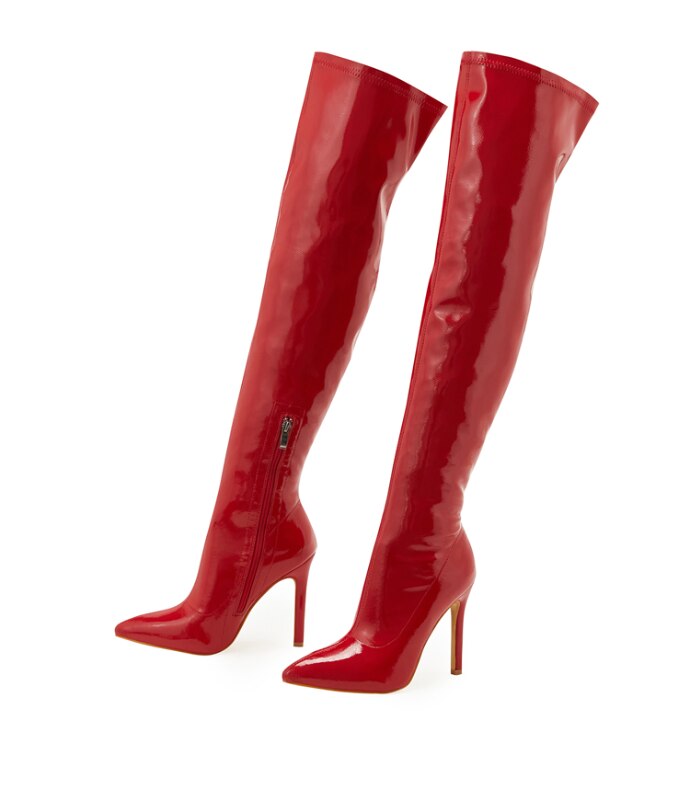 Shiny Over-Knee-Stiefel