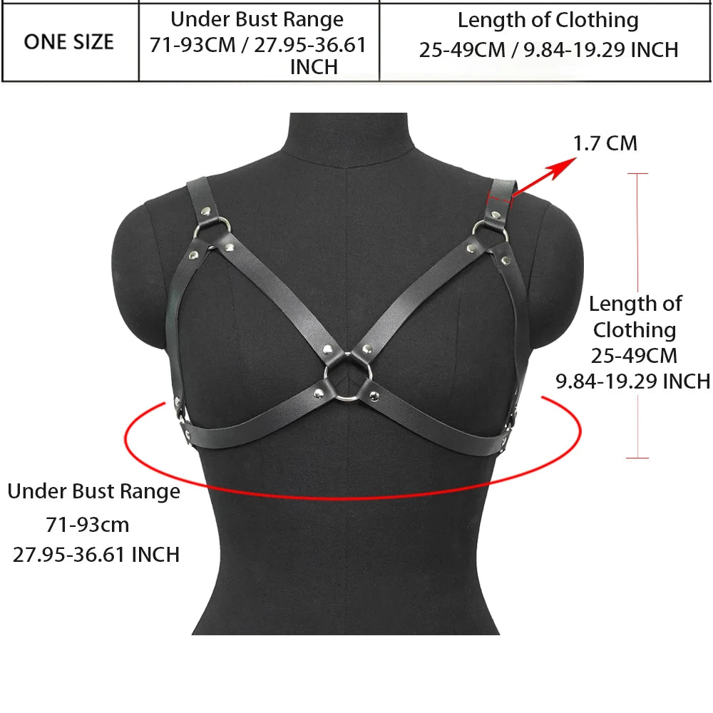 Leather Harness Bra