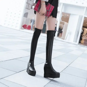 Leather Over-Knee-Stiefel